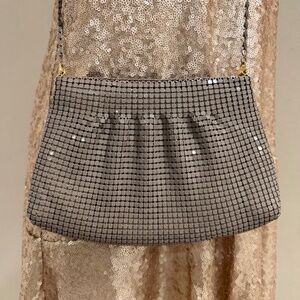 Y&S Vintage Taupe Metal Mesh Evening Bag Purse Shoulder bag/Crossbody